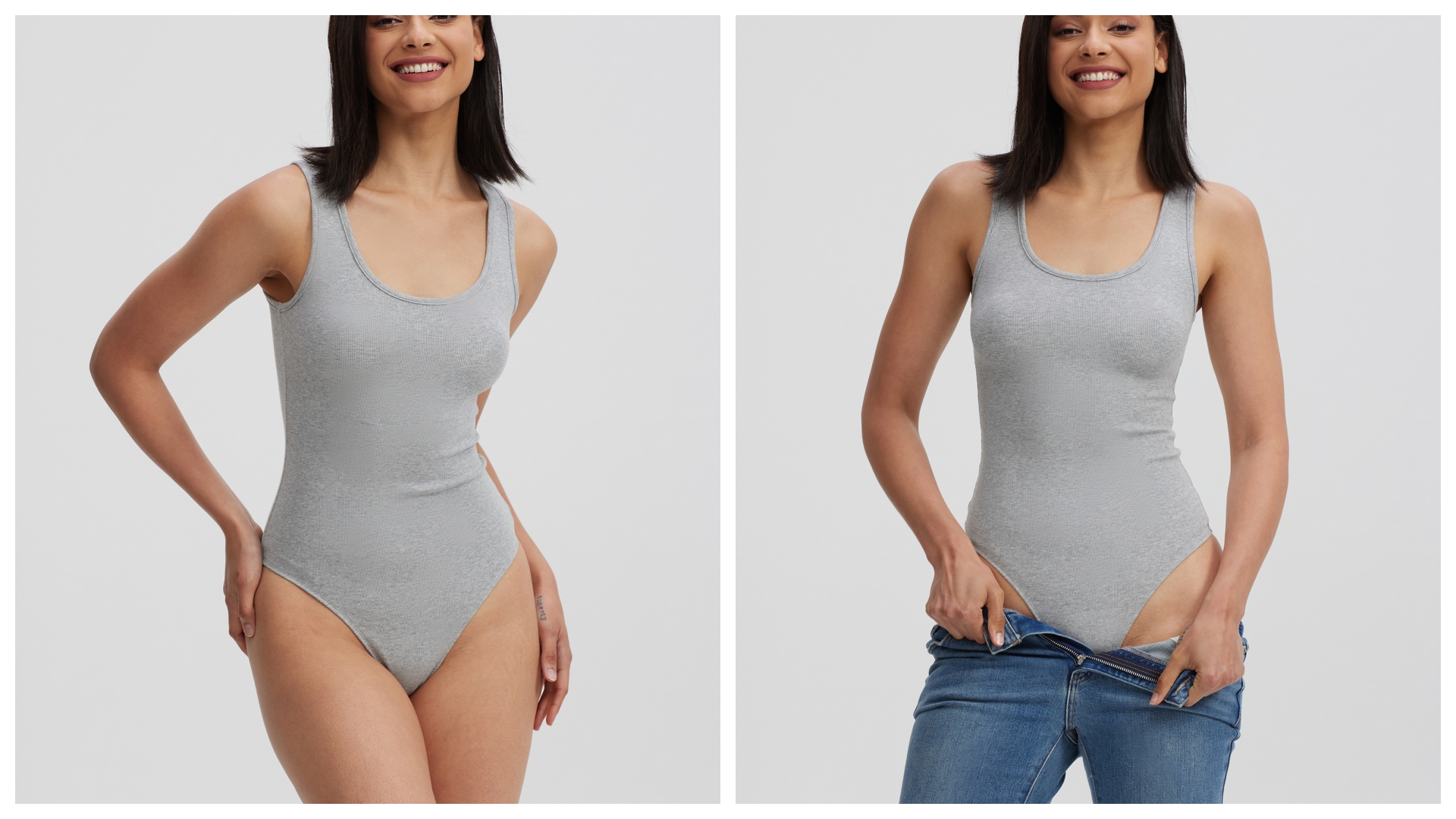 APRLL Women Basic Ribbed Tank Bodysuit Sleeveless Scoop Neck